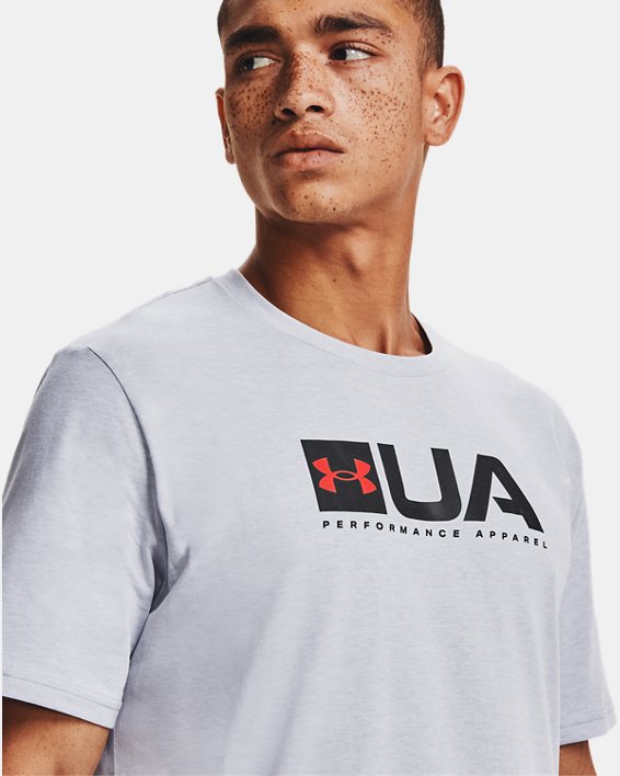Men's UA Multi Logo Short Sleeve, Gray, pdpMainDesktop image number 3